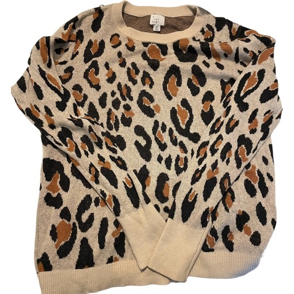 a new day Sweaters - A New Day Leopard Crew Neck Sweater
